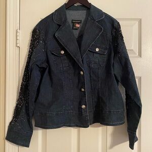 Ashley Stewart Embellished Denim Jacket. Excellent Condition. Dry cleaned. 16w.
